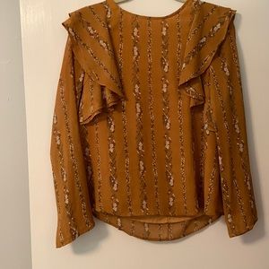 Mustard Blouse w/floral